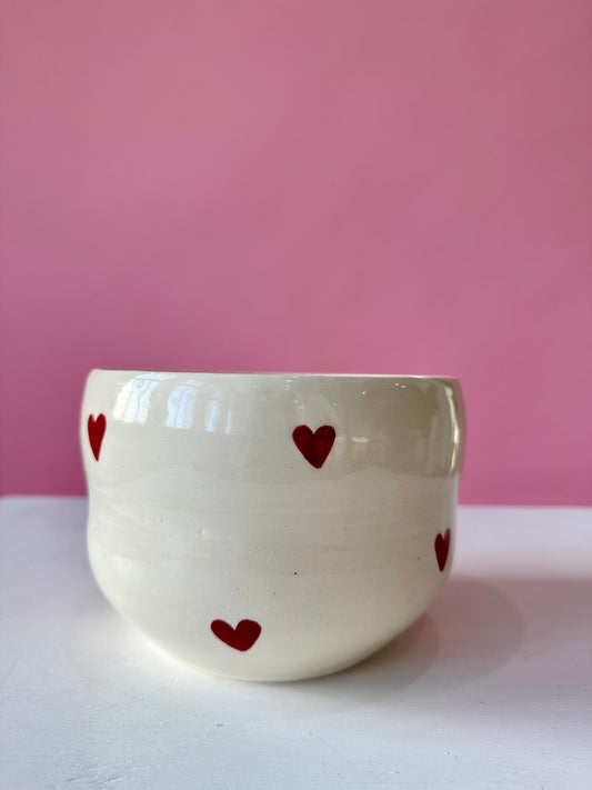 red hearts planter